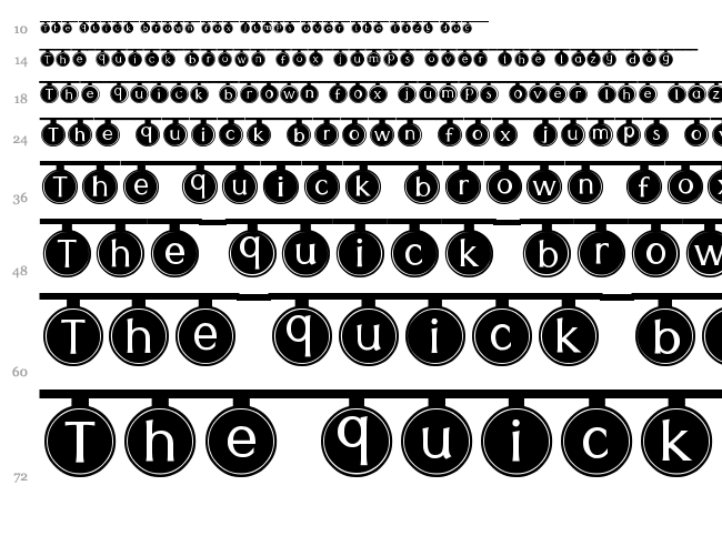 Party Time font waterfall